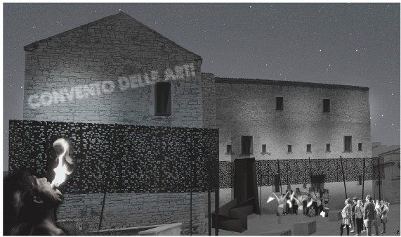 Vista del chiostro con copertura